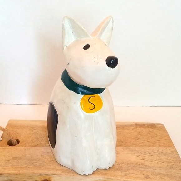Wooden Carved Handpainted Dog Figure..Door Stopper!! - Picture 2 of 9